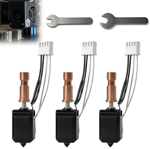 3 Stück 0.2MM 0.4MM 0.6MM Keramik Hotend für Kobra S1 Combo, Anycubic Kobra S1/ACE Pro, Edelstahl Druckkopf Kit, Hot End gehärtete Düse mit Heizblock Heizstab Thermistor