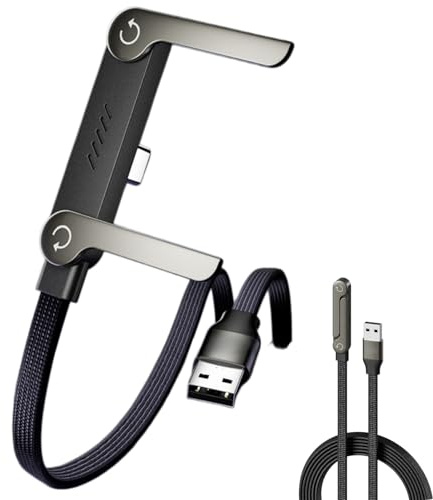 65W Invisible Holder Charger Cable with Stand & Phone Lanyard, Fast Charging USB A to C, 2-in-1 Fast Charging Cord & Phone Sta/nd with Wrist Strap, Foldable Stand for Gaming, Anti-Theft Phone Strap