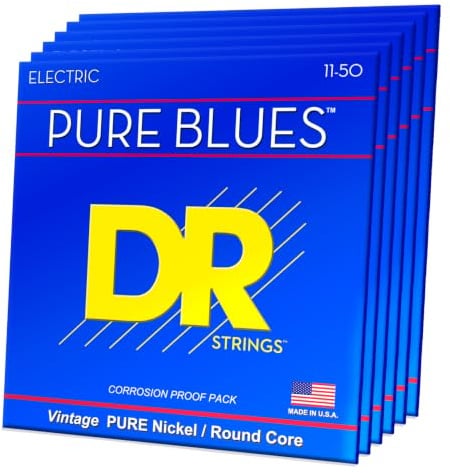 DR Strings Pure Blues PHR-11-6PK - Guitarra eléctrica Heavy 11-50, 6 unidades