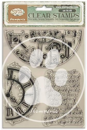 Stamperia - Acrylic Stamp for Scrapbooks, Albums, Cards, Bullet Journals and More, Transparent, Long Lasting, Easy to Clean, Perfect for Crafts and Gifting (Gardens of Time, Tubes)