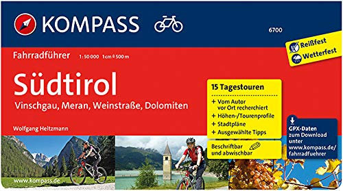 KOMPASS Fahrradführer Südtirol - Vinschgau, Meran, Weinstraße, Dolomiten: mit Routenkarten im optimalen Maßstab.
