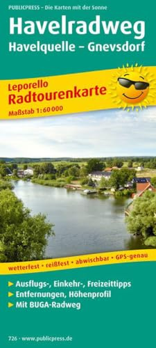 Publicpress Leporello Radtourenkarte Havelradweg, Von der Quelle bis zur Mündung 1:60.000: Leporello Radtourenkarte mit Ausflugszielen, Einkehr- & ... 1:60000 (Leporello Radtourenkarte: LEP-RK)