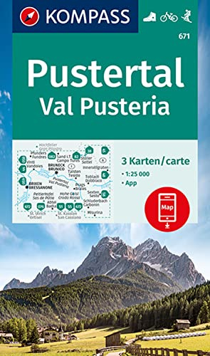 KOMPASS Wanderkarten-Set 671 Pustertal, Val Pusteria (3 Karten) 1:25.000: inklusive Karte zur offline Verwendung in der KOMPASS-App. Fahrradfahren. Skitouren.
