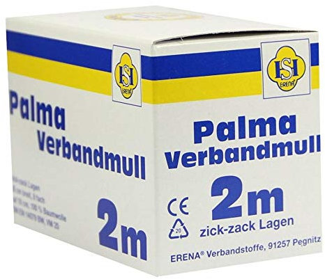 Palma Verbandmull 80 cm 2 m Zickzack Lagen