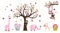 ufengke Wandtattoo Tier Baum Wandsticker Wandaufkleber Elefant Giraffe für Babyzimmer Kinderzimmer Mädchen