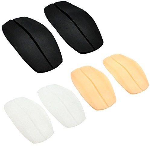 Creamlin 6 Stück Silikon BH-Trägerpolster, Anti-Rutsch, Schmerzlinderung, Schwarz, Weiß und Flesh Pink, für Erwachsene Frauen, insbesondere während Schwangerschaft und Stillzeit, BH-Accessoires