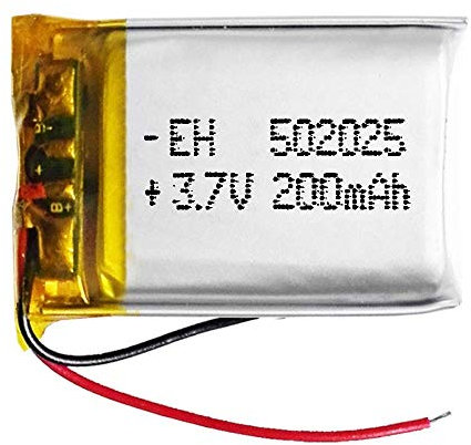Batterie 502025 LiPo 3.7V 200mAh 0.74Wh 1S 5C Liter Energy Battery pour l'électronique Rechargeable Téléphone Portable Smartwatch GPS - Ne Convient Pas à la Radiocommande 27x20x5mm (200mAh|502025)