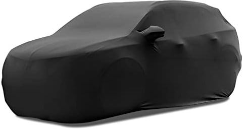 TECTICO Housse Voiture SUV Intérieur Bâche Voiture Élastique Respirant Stretch Souple Complète Protection Universel pour Garage Indoor Auto Show, Noir