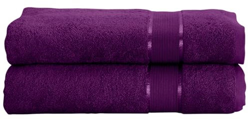 Mixibaby 2er Set Gästetuch Handtuch Duschtuch Badetuch Saunatuch Frottee Baumwolle 500gsm, Größe:Gästetuch 30x50cm, Farbe:Violett