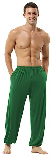 Hoerev Super Soft Modal Spandex Harem Yoga Pilates Schlauch,Grün,XL