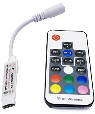 Regolatore di luci a LED RGB 10 tasti RF 17 tasti RF 24 tasti IR telecomando wireless per striscia a LED da 12 V (17 tasti RF Remote RGB Controller)