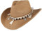 GEMVIE Strohhut für Damen, Sonnenhut mit Muschelband + UPF50, verstellbar, für den Sommer, Fedora Trilby, kaki, 58 cm