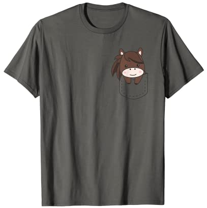 Pferd im Beutel Lustige Pferde in Brustbeutel Süße Pferde T-Shirt