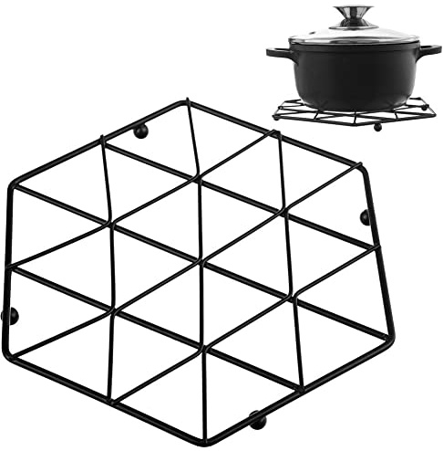 orion group Topfuntersetzer Topfständer Topfgitter für heißes Geschirr aus | Metall schwarz 22,5x22,5 cm