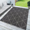 TT Home In-& Outdoorteppich Wetterfest Terrasse Küche Geometrisches Design Skandi Motiv, Farbe: Grau Anthrazit, Größe:120x160 cm