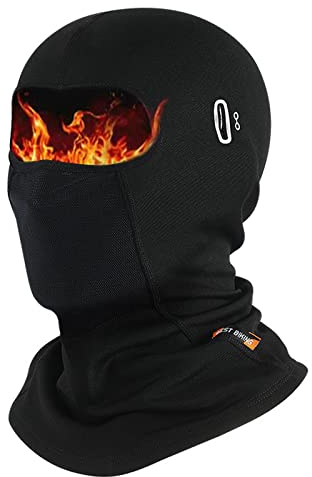 VDYXEW Cagoule de ski d'hiver, coupe-vent, chaude, pour homme et femme, en polaire thermique, équipement de protection pour sports de plein air, Noir , L