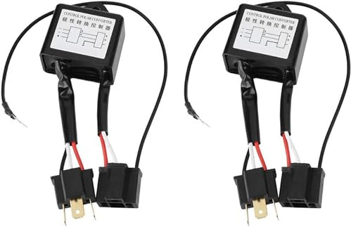 TKSE 2 Stück Legierung Umgekehrte Polarität, Verpolung Legierung LED Negativ Konverter Polar Negativ Schalter Kabelbaum Adapter Umgekehrte Polarität für H4