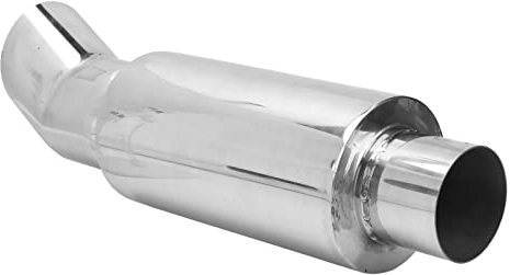 Auspuff Endschalldämpfer, 63 Mm Auspuff Schalldämpfer Edelstahl für DTM Style Silber Straight Through Deep Tone Universal für Auto