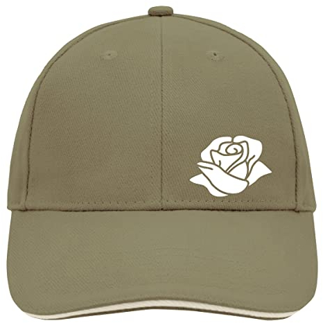 Huuraa Basecap Rose Blüte Geschenk Olive/Beige Rose Accessoire