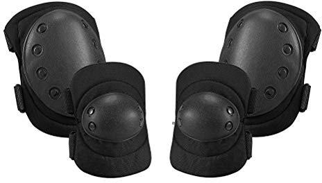 KENANLAN Airsoft Rodilleras 24 x 16 x 13 Juego de rodilleras militares para coderas Airsoft, rodilleras, coderas de protección para deportes al aire libre Equipo de protección de seguridad