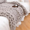 DASJD Grobe Strickdecke, Handgefertigt Gestrickte Kuscheldecke, Gestrickte Decke für Bett und Sofa,Light Brown,150x200cm