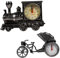 PRETYZOOM 1Stk Uhrenverzierungen Zugverzierung Esstischdekoration Auto - Ornament Vintage- Tischuhr kreative Uhr Jahrgang schmücken Bahn Wecker Schüler Dekorationen Plastik