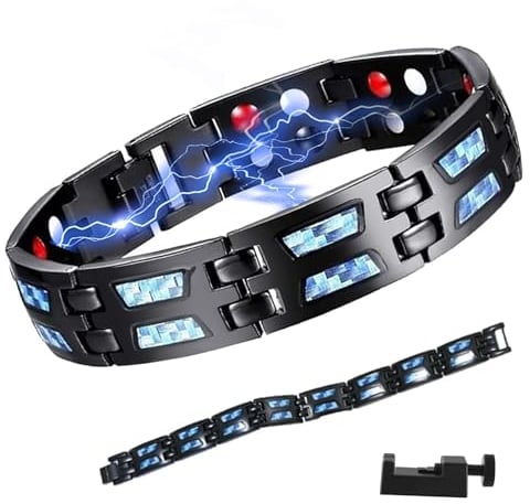MOKIDO Magnetarmband Herren, Noruion Far-Infrarot-Ionen-Armband, 2024 Herrenarmbänder Längenverstellbar Mit, Magnetarmband Magnetbänder Für Herren Jungen und Mädchen