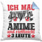 Trendation Anime Kissen mit Füllung 40x40 Geschenk Anime-Liebhaber Geschenkidee Ich Mag Anime Und Vielleicht 3 Leute (Blau)