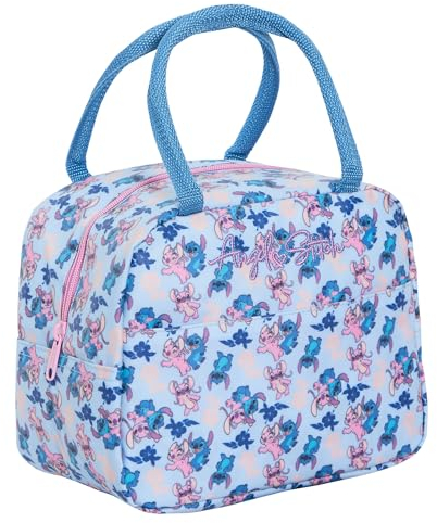 Disney Stitch Lunch-Tasche für Frauen, Erwachsene, Teenager Angel. Isolierte Innenauskleidung, großes Fassungsvermögen, Lunch-Tasche für Damen, Arbeit, Reisen, Tragetasche, Kühlbox.