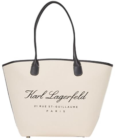 hotel karl medium canvas bag women beachwear bags natural/black One Size