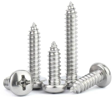 LanMaiXun 250piezas M1.2×5mm 304 tornillo autopropulsado de cabeza de disco cruzado de acero inoxidable, tornillo de madera