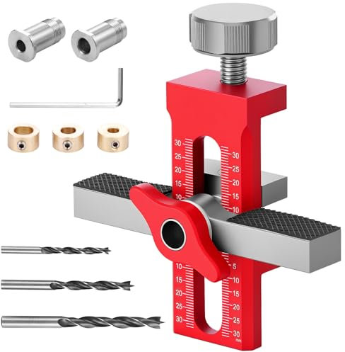 Foppla Alliage d'aluminium - Positionnement d'installation de porte d'armoire pour le travail du bois - Longueur réglable - Matériel d'armoire - Marquage transparent - Pour la plupart des portes