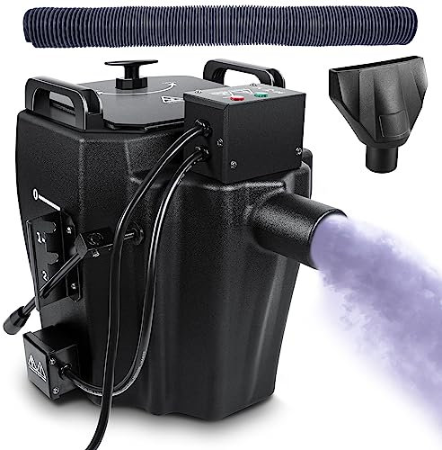 Máquina de hielo seco, máquina de niebla baja, efecto de escenario de DJ, máquina de bajo humo con tubo, temperatura ajustable, área de cobertura de 1614 pies2, nebulizador de escenario for interiores