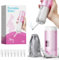 Bidet portable – Bouteille Peri réservoir de 250 ml pour femme avec 5 modes de pression, 8 buses remplaçables et batterie rechargeable de 2000 mAh pour voyage et utilisation post-partum (blanc)