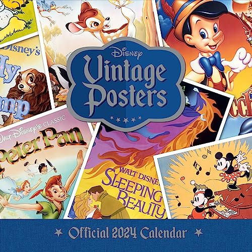 Official Disney Vintage Posters 2024 Square Wall Calendar