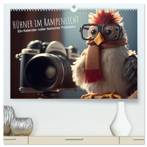 Hühner im Rampenlicht Ein Kalender voller tierischer Fotostars (hochwertiger Premium Wandkalender 2026 DIN A2 quer), Kunstdruck in Hochglanz: In ... Rockstars und Sportler (CALVENDO Tiere)
