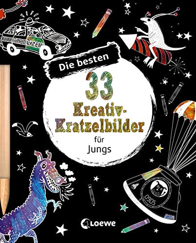 Die besten 33 Kreativ-Kratzelbilder für Jungs: Kritz-Kratz-Beschäftigung für Kinder ab 5 Jahre