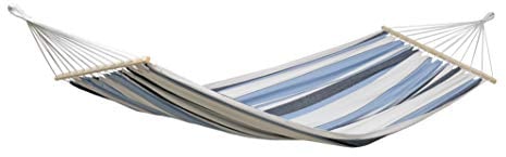 AMAZONAS Stabhängematte Samba Marine wetterfest und UV-beständig 210cm x 140cm bis 150kg blaugestreift
