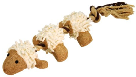 Kerbl Pet Shaggy Lamm mit Baumwollseil, 39cm