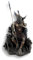 Bronzierte nordische Statue Gott Odin auf Thron mit Raben und Wölfen