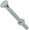 Merriway BH04831 Bullone a Testa Tonda e Quadro Sottotesta con Dado, Finitura Zincata, M8, Bianco, Pack of 25, Set di 25 Pezzi