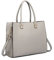 Miss Lulu Damen Handtasche aus Kunstleder, Grau, M, Taschen mit Tragegriff oben