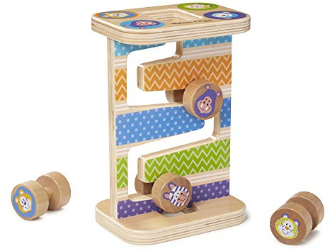Melissa & Doug 40125 First Play Safari Zick-Zack-Turm aus Holz mit 4 rollenden Teilen (5 Teile)