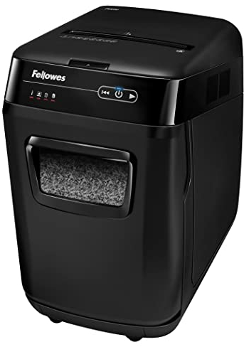 Fellowes Auto Feed Paper Shredder AutoMax 200M - 200 Sheet Micro Cut Shredder for Small or Home Office Use, Black