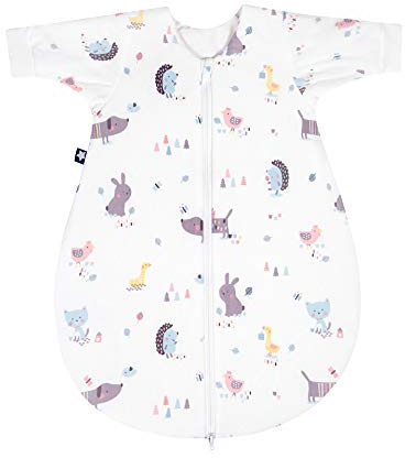 Julius Zöllner Baby Winterschlafsack aus Jersey Baumwolle, Größe 74, Standard 100 by OEKO-TEX, Crazy Animals