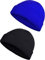 2 Stücke Winter Warme Mütze Hut Strickmanschette Hüte für Männer Tägliches Tragen (Schwarz, Blau)