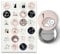 Papierdrachen 24 Adventskalender-Zahlen auf Buttons 35 mm - Anstecknadeln zum Dekorieren von Adventskalendern - mit Zahlen von 1-24 - Rosa-blau - Ideal für Stoffsäckchen und Beutel - Zahlen-Buttons