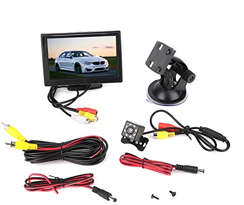 Auto Monitor TFT LCD 2CH Videoeingang Rückfahrkamera mit 8LEDs Nachtsicht wasserdichte Kamera 5 Zoll
