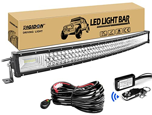 RIGIDON Gebogene Led lichtleiste kfz mit 12v kabelbaum kit, 42 Zoll 105cm 540W Offroad Beleuchtung Led bar für Auto SUV ATV, UTV, LKW 4x4, Fahrzeuge, 6000K Weiß led arbeitsscheinwerfer