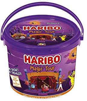 HARIBO - Seau Halloween Magic Tour - Assortiment de Bonbons en mini-sachets - 760g